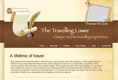 Travelling Lawyer Website Design